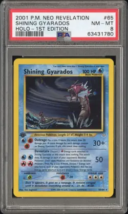 2001 Pokemon Neo Revelation 1st Edition Shining Gyarados 65/64 PSA 8 Near Mint - Image 1