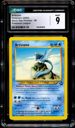 CGC 9 MINT Articuno # 48 WOTC Black Star PROMO League Pokemon Card 026 - Image 2