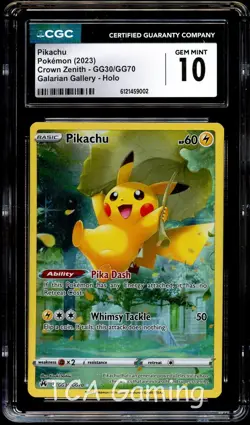 CGC 10 GEM MINT Pikachu GG30/GG70 GALARIAN GALLERY HOLO Pokemon Card 002 - Image 1