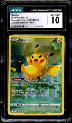 CGC 10 GEM MINT Pikachu GG30/GG70 GALARIAN GALLERY HOLO Pokemon Card 002 - Image 2