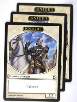 MTG Magic Token Cards: KNIGHT x3 # 20J49 - Image 1