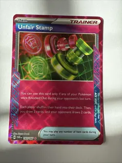 Unfair Stamp 165/167 Twilight Mascarade Pokemon - Image 1