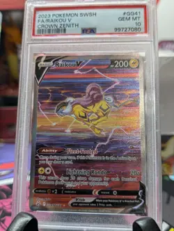 PSA 10 Raikou V GG41/GG70 Crown Zenith Full Art Galarian Gallery Pokemon - Image 1