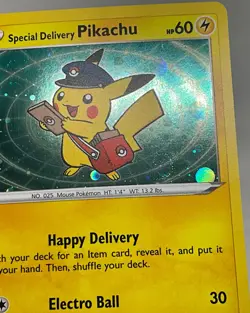 Special Delivery Pikachu SWIRL SWSH074 SWSH: Sword & Shield Promo Cards Holo NM - Image 3