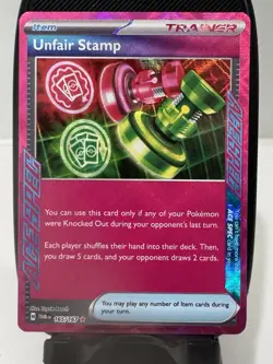 Pokemon TCG Unfair Stamp Twilight Masquerade Ace Spec Trainer Card 165/167 - Image 1