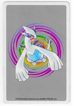 SILVER LUGIA POKEMON JAPANESE POKER PLAYING CARD 6 OF HEARTS NM - Image 2