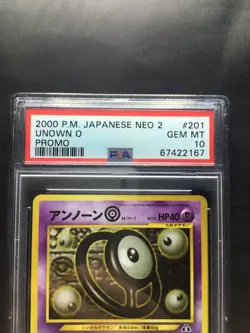 Pokemon Cards: Japanese Neo 2 Promo: Unown O 201 PSA 10 - Image 3