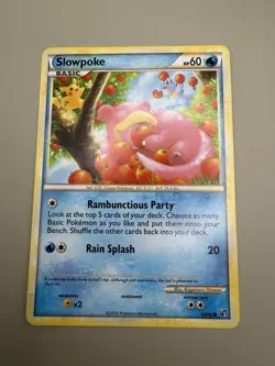 Slowpoke 66/90 Regular Feat Pikachu Near Mint Pokemon Card - Image 1