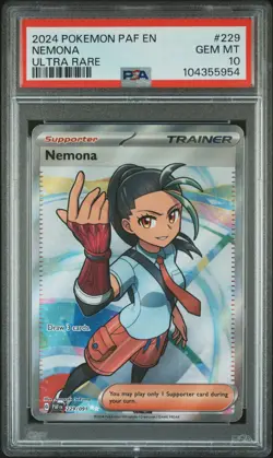 2024 POKEMON PAF EN-PALDEAN FATES ULTRA RARE #229 NEMONA PSA 10 - Image 1