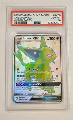 Pokemon Hidden Fates ESPEON GX SV60 PSA 10 Gem Mint - Image 1