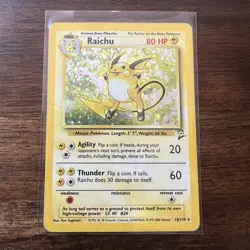 Pokemon Raichu Holo Base Set 14/102 HP/Damaged - Image 1