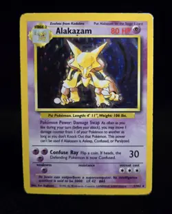 Pokemon TCG - ALAKAZAM - 1/102 - HOLO - RARE - UNLIMITED - BASE SET 1999 - HP/MP - Image 1