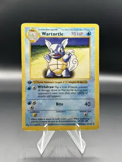 Wartortle (1st Edition) - 42/102 - Pokemon Base Set, Shadowless, WOTC, HP - Image 1