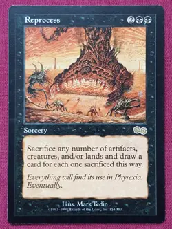 Magic The Gathering URZA'S SAGA REPROCESS black card MTG - Image 1