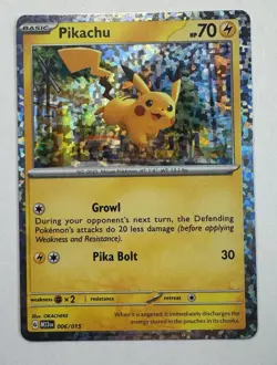 Pikachu McDonald's 2023 Pokemon Card 006/015 Foil Holo Happy Meal Match Battle - Image 1