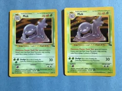 Pokemon TCG Muk 13/62 Fossil Holo 2x Card Lot one is NP one is LP - Image 1