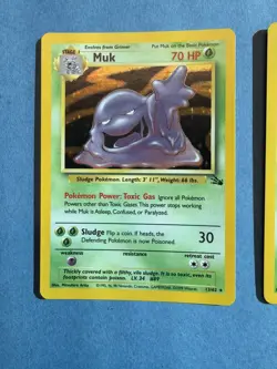 Pokemon TCG Muk 13/62 Fossil Holo 2x Card Lot one is NP one is LP - Image 2