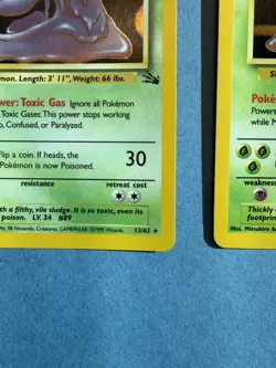 Pokemon TCG Muk 13/62 Fossil Holo 2x Card Lot one is NP one is LP - Image 5