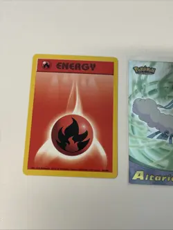 Pokemon Altaria Holo & Ralts Holo Promo Cards + Fire Energy Lot - Image 4