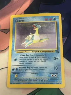 Lapras Fossil Set Pokemon TCG 1999 Basic Water 2 Cards Regular & HoloEnglish MP- - Image 1