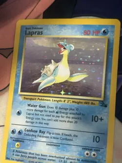 Lapras Fossil Set Pokemon TCG 1999 Basic Water 2 Cards Regular & HoloEnglish MP- - Image 2