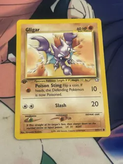 Pokemon Gligar 59/111 Neo Genesis Common Regular Unlimited 60 HP English - Image 1