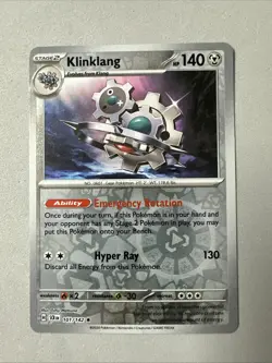Pokemon TCG * SV Stellar Crown * 101/142 Klinklang REVERSE HOLO Rare * FRESH PK - Image 1