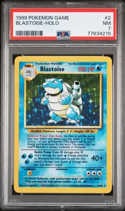 1999 Pokemon Base Set Blastoise Holo 2/102 PSA 7 NM - Image 1