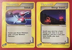 Pokemon Expedition Set Trainer Lot (3x)- Switch, Energy Search, Moo-Moo Milk - Image 2