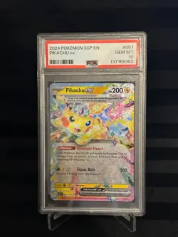 Pokemon TCG Pikachu EX #057/191 SSP PSA 10 SV: Surging Sparks - Image 1