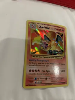 2016 POKEMON XY EVOLUTIONS CHARIZARD 11/108 PRERELEASE STAFF STAMPED PROMO NM - Image 2