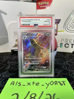 Pokemon Tyranitar #079/071 Clay Burst AR Holo PSA 10 Japanese 2023 - Image 1