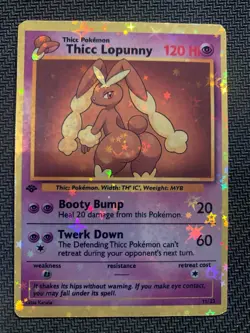 Thicc Lopunny (Alternative Custom Art ) Holografic Card - Image 1