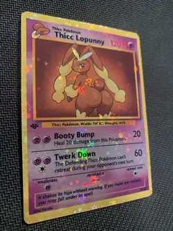 Thicc Lopunny (Alternative Custom Art ) Holografic Card - Image 2