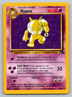 Hypno Rare Fossil Set Non-Holo Pokemon Card NM Wotc Vintage - Image 1