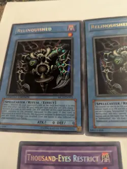 Thousand-Eyes Restrict and 2 Relinquished Card Lot Yu Gi Oh 2 Limited Edition - Image 4