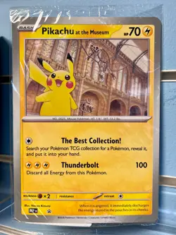 Pokemon X Natural History Museum: Pikachu At The Museum Promo Card - SEALED - Image 1