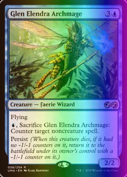 MTG Magic the Gathering Glen Elendra Archmage (58/271) Ultimate Masters LP FOIL - Image 1