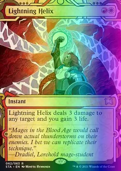MTG Lightning Helix (62e/252) Strixhaven Mystical Archive LP FOIL- ETCHED - Image 1