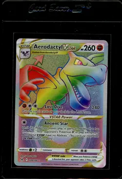 Pokemon TCG Lost Origin Secret Rare Rainbow Holo Aerodactyl Vstar 199/196 - Image 1