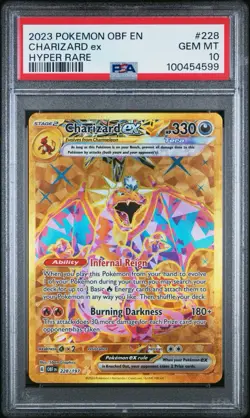 2023 Pokemon CHARIZARD EX #228/197 GEM-MINT Obsidian Flames HYPER RARE PSA 10 - Image 1