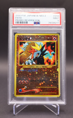 2000 Pokemon Japanese – Entei – Reverse Foil – JPN Neo 2 Promo #244 – PSA 9 - Image 1