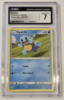 Pokemon Squirtle 2019 - 23/181 - Common NM-Mint Team Up CGC 7 - Image 1