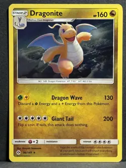 Pokemon TCG Dragonite 96/149 Holo Cosmos Sun & Moon LP - Image 1