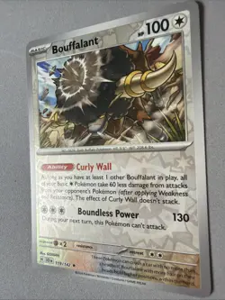 Pokemon TCG * SV Stellar Crown * 119/142 Bouffalant * REVERSE HOLO RARE FRESH PK - Image 2