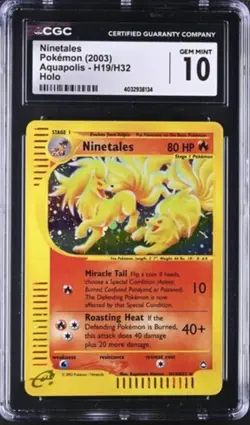 Pokemon Ninetales Aquapolis Holo Rare #H19 CGC 10 Gem Mint - Image 1