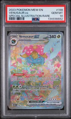 2023 POKEMON MEW EN-151 SPECIAL ILLUSTRATION RARE #198 VENUSAUR EX PSA 10 - Image 1