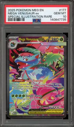 Pokemon Mega Venusaur ex Mega Evolution Special Illustration Rare #177 PSA 10 - Image 1