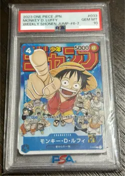 PSA 10 Monkey D. Luffy P-033 PROMO Jump ONE PIECE Card Game Japanese Limited - Image 1