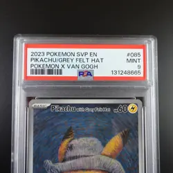 PSA 9 Pikachu with Grey Felt Hat SVP 085 Pokemon Van Gogh Graded Card - Image 2